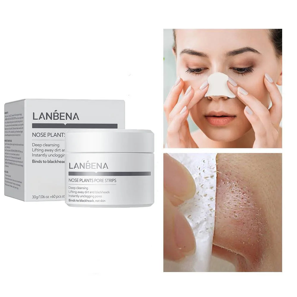 LANBENA Blackhead Remover Nose Mask  Peeling  Deep Cleansing Face Mask Oil Control Skin Care (60 Stickers)